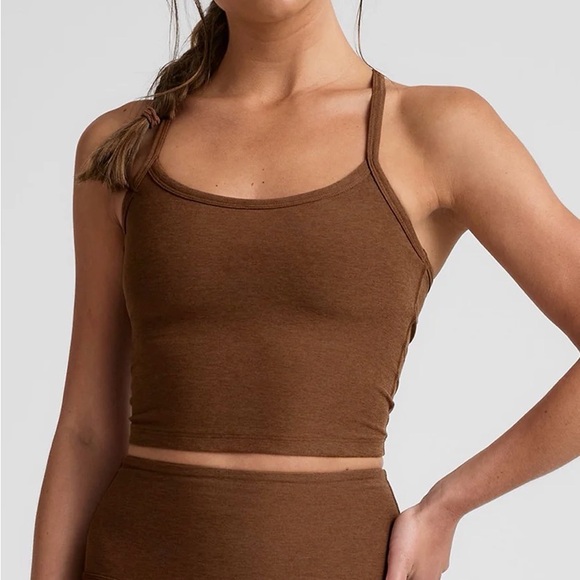 Beyond Yoga Tops - Beyond Yoga SpaceDye Slim Racerback Cropped Tank - Large - Bold Mocha